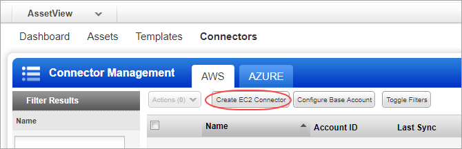 Create EC2 connector button.