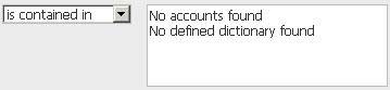 Default expected value "No accounts found" and "No defined dictionary found" for CIDs 3895