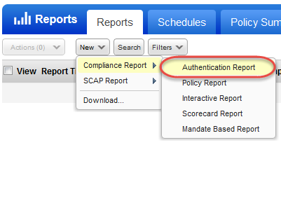 New Authentication Report option when running reports from PC
