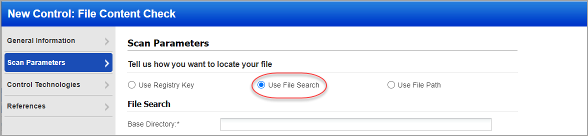 「Use File Search」オプション