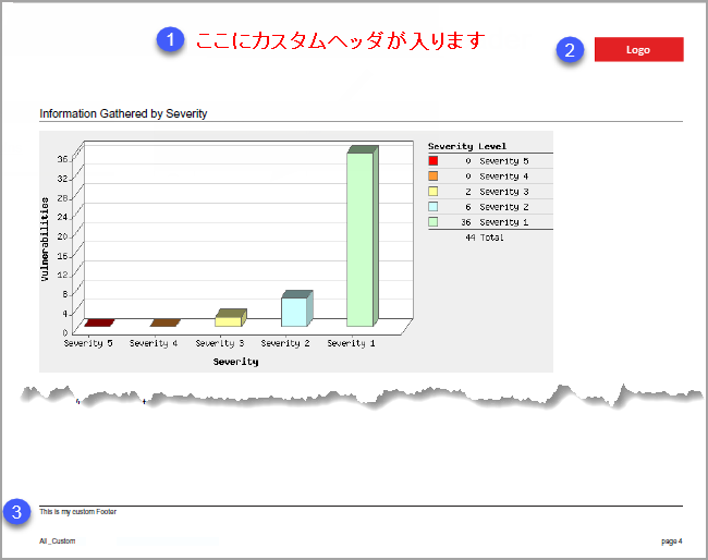 カスタム情報が表示されたレポートの次のページ